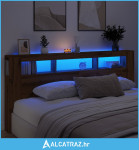LED uzglavlje boja hrasta artisan 220x18,5x103,5 cm drveni - NOVO