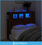 LED uzglavlje boja smeđeg hrasta 120x18,5x103,5 cm drveni - NOVO