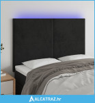 LED uzglavlje crno 144x5x118/128 cm baršunasto - NOVO