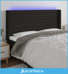 LED uzglavlje crno 163 x 16 x 118/128 cm od tkanine - NOVO