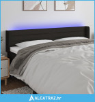 LED uzglavlje crno 163x16x78/88 cm od tkanine - NOVO