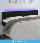 LED uzglavlje crno 180 x 5 x 78/88 cm od umjetne kože - NOVO