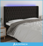 LED uzglavlje crno 183 x 16 x 118/128 cm od tkanine - NOVO