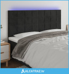 LED uzglavlje crno 200x5x118/128 cm baršunasto - NOVO