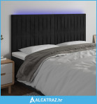 LED uzglavlje crno 200x5x118/128 cm baršunasto - NOVO