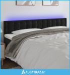 LED uzglavlje crno 200x5x78/88 cm baršunasto - NOVO