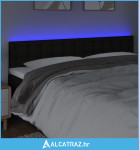 LED uzglavlje crno 200x5x78/88 cm od tkanine - NOVO