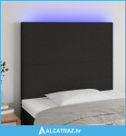 LED uzglavlje crno 80x5x118/128 cm od tkanine - NOVO