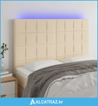 LED uzglavlje krem 144x5x118/128 cm od tkanine - NOVO