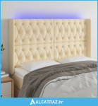 LED uzglavlje krem 163 x 16 x 118/128 cm od tkanine - NOVO