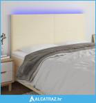 LED uzglavlje krem 180x5x118/128 cm od umjetne kože - NOVO