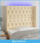 LED uzglavlje krem 93 x 16 x 118/128 cm od tkanine - NOVO