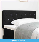 LED uzglavlje s kristalnim gumbima crno 90 cm baršunasto - NOVO