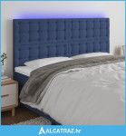LED uzglavlje plavo 180x5x118/128 cm od tkanine - NOVO
