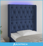 LED uzglavlje plavo 83 x 16 x 118/128 cm od tkanine - NOVO