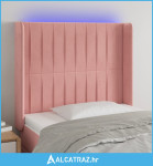 LED uzglavlje ružičasto 103x16x118/128 cm baršunasto - NOVO