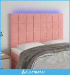 LED uzglavlje ružičasto 144x5x118/128 cm baršunasto - NOVO