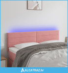 LED uzglavlje ružičasto 144x5x78/88 cm baršunasto - NOVO