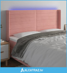 LED uzglavlje ružičasto 183x16x118/128 cm baršunasto - NOVO