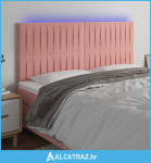 LED uzglavlje ružičasto 200x5x118/128 cm baršunasto - NOVO