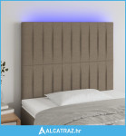 LED uzglavlje smeđesivo 100x5x118/128 cm od tkanine - NOVO