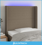 LED uzglavlje smeđesivo 103 x 16 x 118/128 cm od tkanine - NOVO