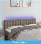 LED uzglavlje smeđesivo 144x5x78/88 cm od tkanine - NOVO