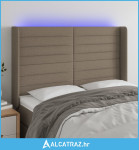 LED uzglavlje smeđesivo 147 x 16 x 118/128 cm od tkanine - NOVO