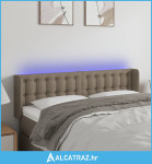 LED uzglavlje smeđesivo 147x16x78/88 cm od tkanine - NOVO