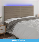 LED uzglavlje smeđesivo 200x5x118/128 cm od tkanine - NOVO
