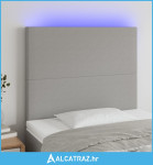 LED uzglavlje svjetlosivo 100x5x118/128 cm od tkanine - NOVO