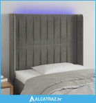 LED uzglavlje svjetlosivo 103 x 16 x 118/128 cm baršunasto - NOVO