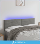 LED uzglavlje svjetlosivo 144x5x78/88 cm baršunasto - NOVO