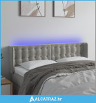 LED uzglavlje svjetlosivo 147x16x78/88 cm baršunasto - NOVO