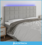 LED uzglavlje svjetlosivo 200x5x118/128 cm od tkanine - NOVO
