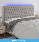 LED uzglavlje svjetlosivo 200x7x118/128 cm od tkanine - NOVO