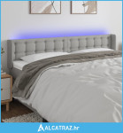 LED uzglavlje svjetlosivo 203x16x78/88 cm od tkanine - NOVO