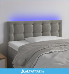 LED uzglavlje svjetlosivo 80 x 5 x 78/88 cm baršunasto - NOVO