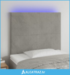 LED uzglavlje svjetlosivo 90x5x118/128 cm baršunasto - NOVO