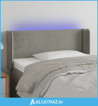 LED uzglavlje svjetlosivo 93x16x78/88 cm baršunasto - NOVO