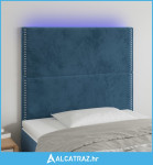 LED uzglavlje tamnoplavo 100x5x118/128 cm baršunasto - NOVO