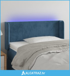 LED uzglavlje tamnoplavo 103x16x78/88 cm baršunasto - NOVO