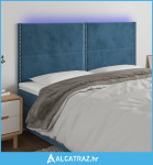 LED uzglavlje tamnoplavo 160x5x118/128 cm baršunasto - NOVO