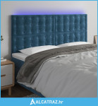 LED uzglavlje tamnoplavo 180x5x118/128 cm baršunasto - NOVO