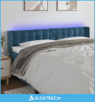 LED uzglavlje tamnoplavo 183x16x78/88 cm baršunasto - NOVO