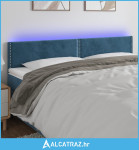 LED uzglavlje tamnoplavo 200x5x78/88 cm baršunasto - NOVO