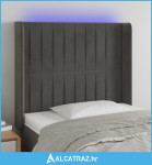 LED uzglavlje tamnosivo 103x16x118/128 cm baršunasto - NOVO