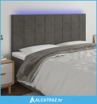 LED uzglavlje tamnosivo 160x5x118/128 cm baršunasto - NOVO