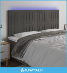 LED uzglavlje tamnosivo 180x5x118/128 cm baršunasto - NOVO