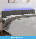 LED uzglavlje tamnosivo 180x7x78/88 cm baršunasto - NOVO